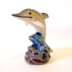 Vintage 1990s Ceramic Dolphin Statue